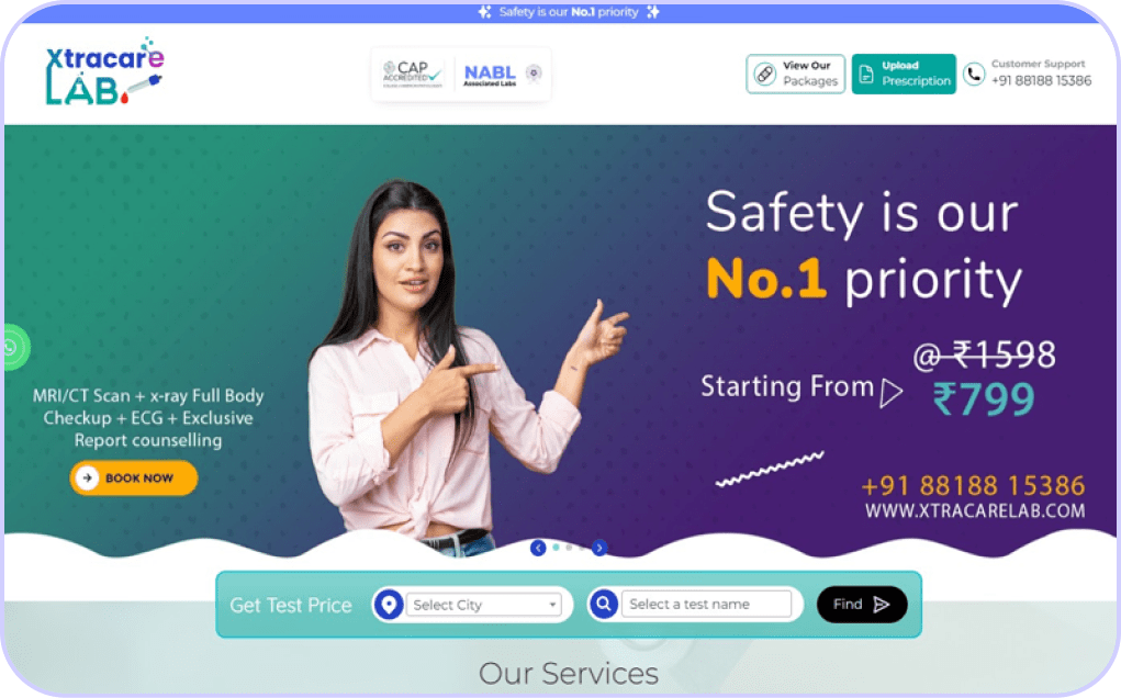 XTRACARELAB Portfolio Screenshot